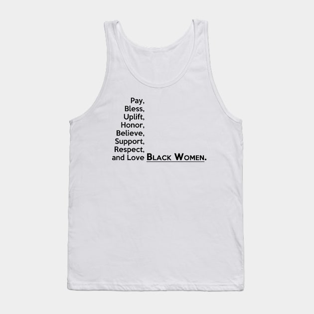 Black Women (Black Text) Tank Top by tsterling